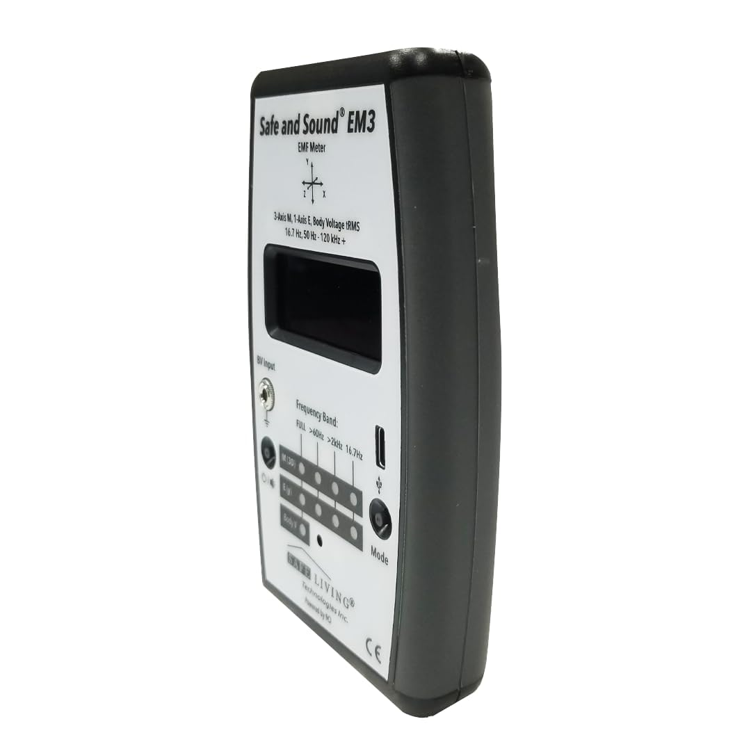 Safe and Sound EM3 Gauss Meter - 3D Magnetic Field, 1D Electric Field, Body Voltage Meter