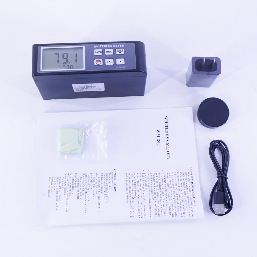 WM-206 Whiteness Meter Whiteness Value Tester Range 0-120% Whiteness Tester