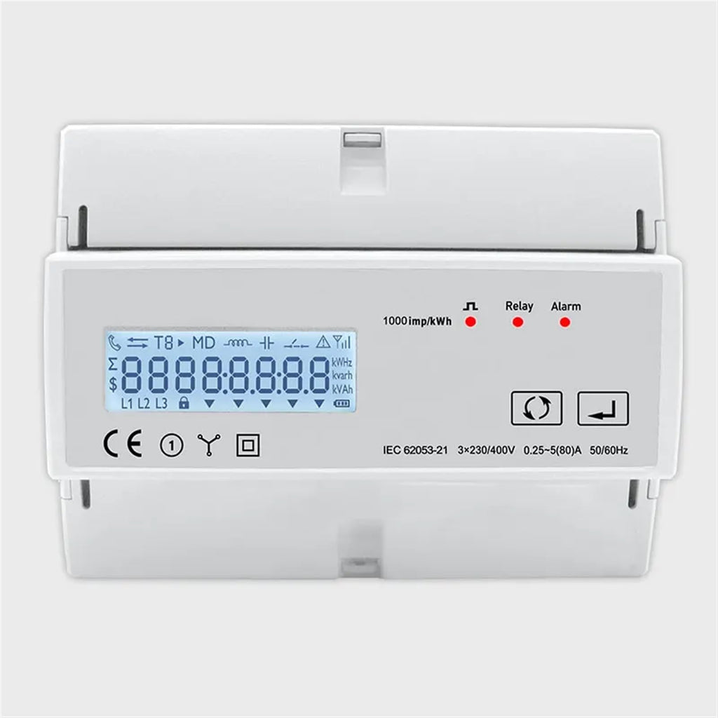 3P 2 Wire Energy Meter 3 * 230V 50/60Hz Timer Power Consumption Monitor KWh Wattmeter TAC7321C 1Pcs