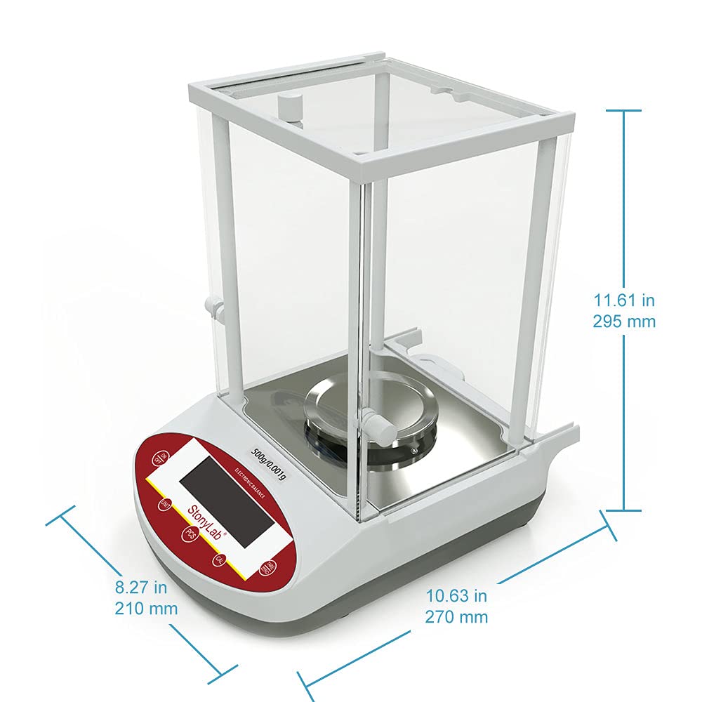 stonylab Precision Analytical Balance, 500g x 0.001g (1mg) Laboratory Electronic Scale High Accuracy Analytical Balance Jewelry Scale with Shield and LED Display, 110V