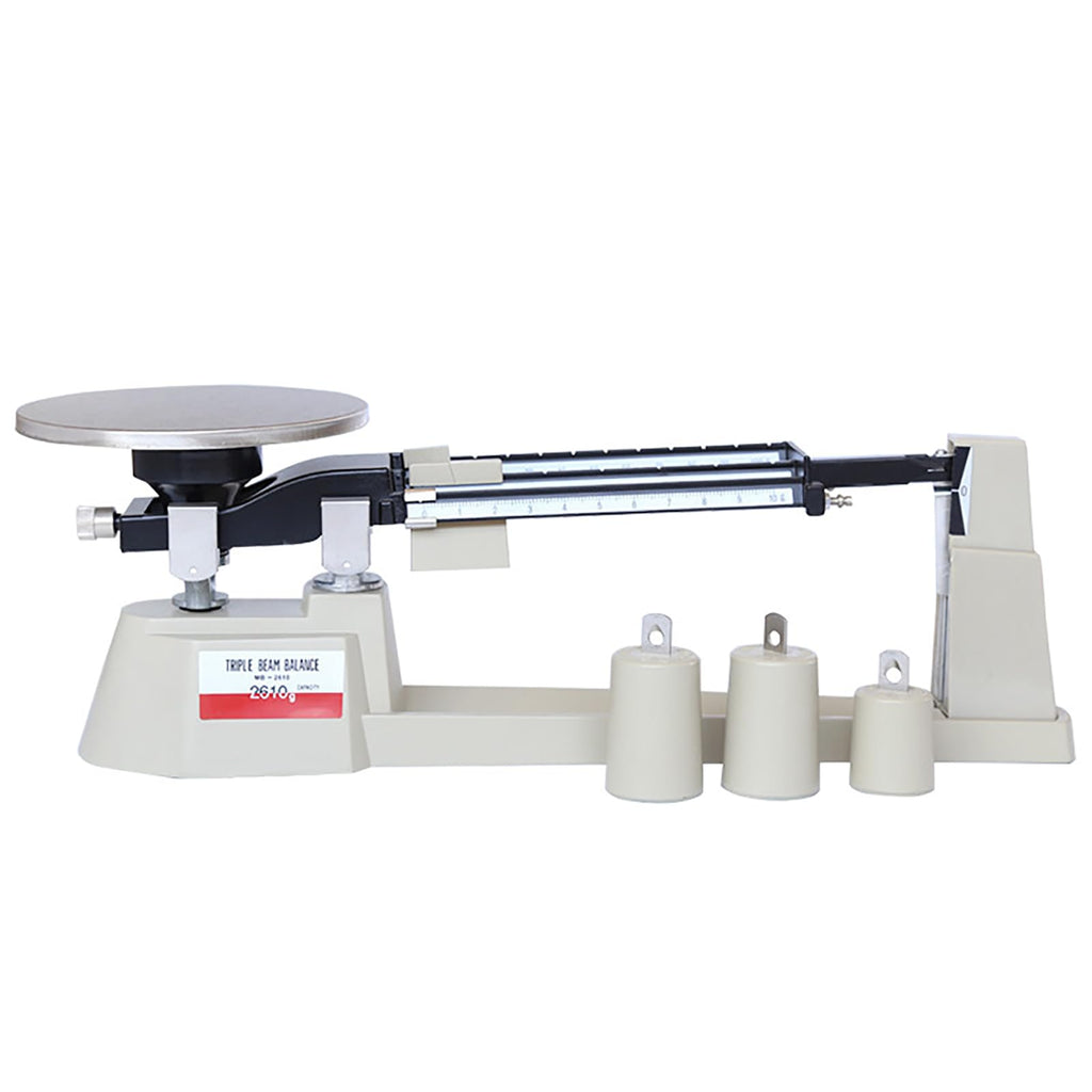 Triple Beam Mechanical Balance Scale, Precision Mechanical Balance Scale with 3 Weights, Weighing Range 0.1g-2610g and Accuracy 0.1g, Durable and Clear, for School, Factories, Laboratory
