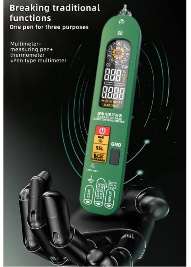 S8 Pen TypeDetection LeakageVoltage Tester Digital Multimeter 6000 Counts Auto Range TrueRMS Electricians Tools