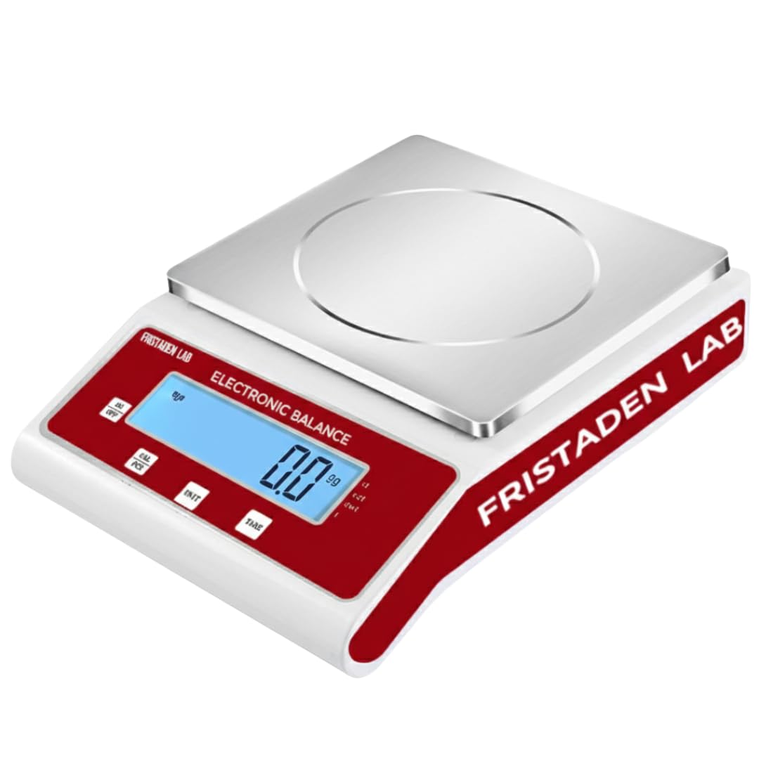 Scale | 15 kg x 0.1 g | USA Company - Large Digital Lab Balance with Professional Load Cell, Metal Support Structure & Thorough Calibration - Use as a Scientific or Chemistry Scale.