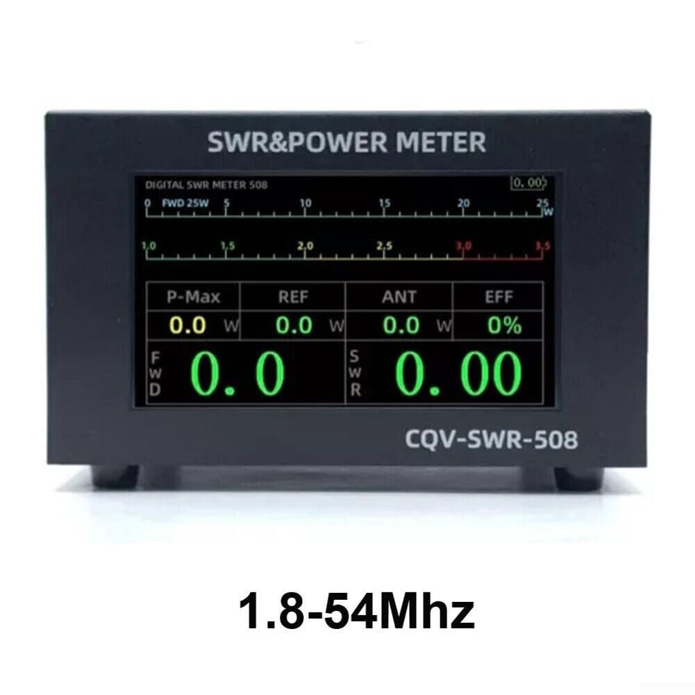 SWR Power Meter CQV-SWR-508 200W Digital Standing Wave Meter Work from 1.8-54Mhz, Accurate Measurement Power Meter with Standing Wave Function