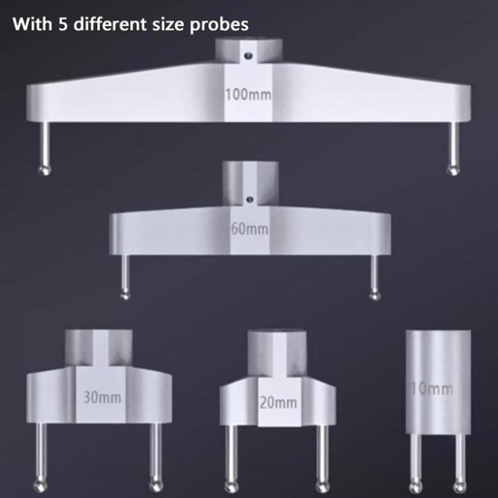 Radius Measurement Tool, Digital Radius Gauge, with 5 Measuring Jaw, Measuring Radius 0.2"-27.5" (5mm-700mm), for Mechanical Parts, Wooden Molds