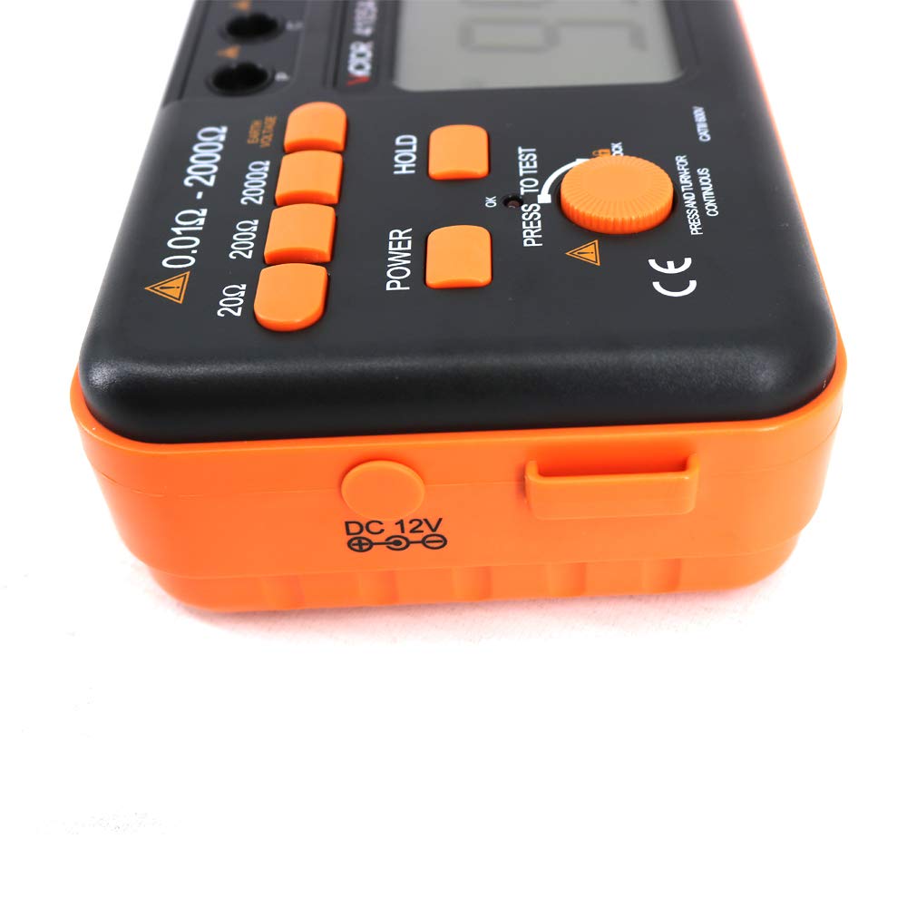 Victor 4105A Digital LCD Ground Earth Resistance Tester Meter Current 200V Tester VC4105A Digital Earth Ground Resistance Tester Meter Resistivity Tester Earth Electrical Meter 20Ω-2000Ω