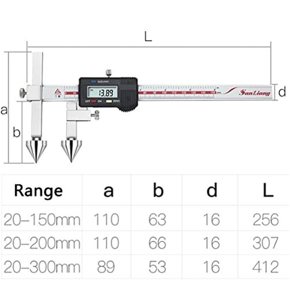 Stainless Steel Vernier Calipers with LCD Display, Used for Measuring the Center Distance of Round Holes