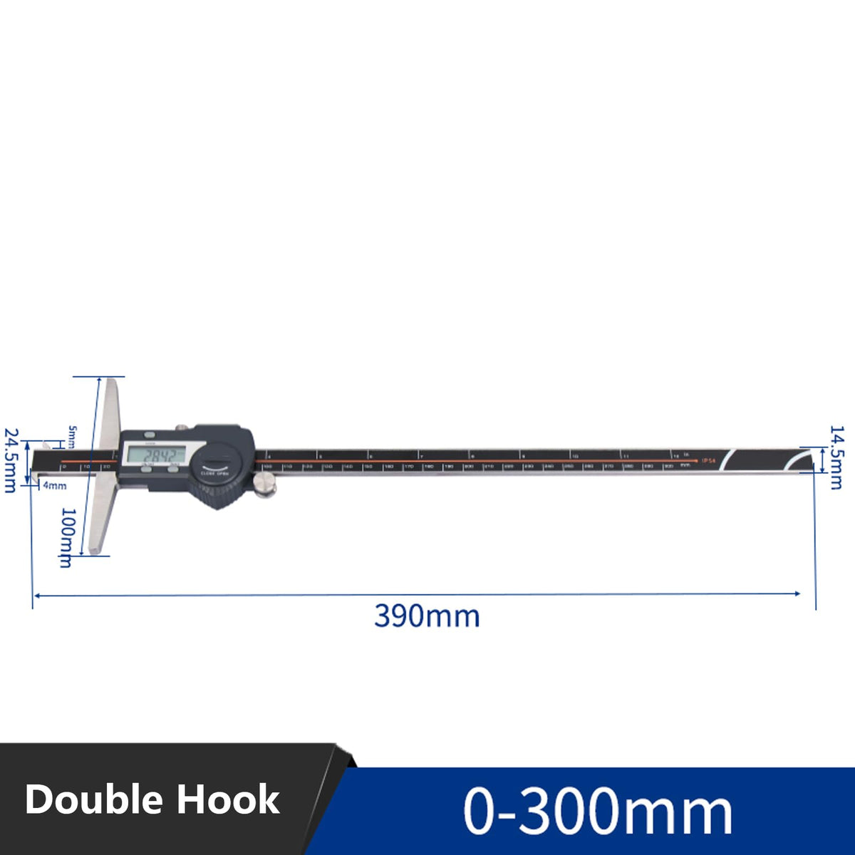 Stainless Steel 0-300mm Range Digital Depth Caliper, for Woodworking, Metalworking, Machining