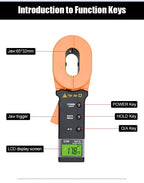 Victor 6412 6412+ 6V 30A 32mm DC Clamp Type Digital Earth Resistance Ground Tester Industrial and Electrical Equipment Meter(Victor 6412)