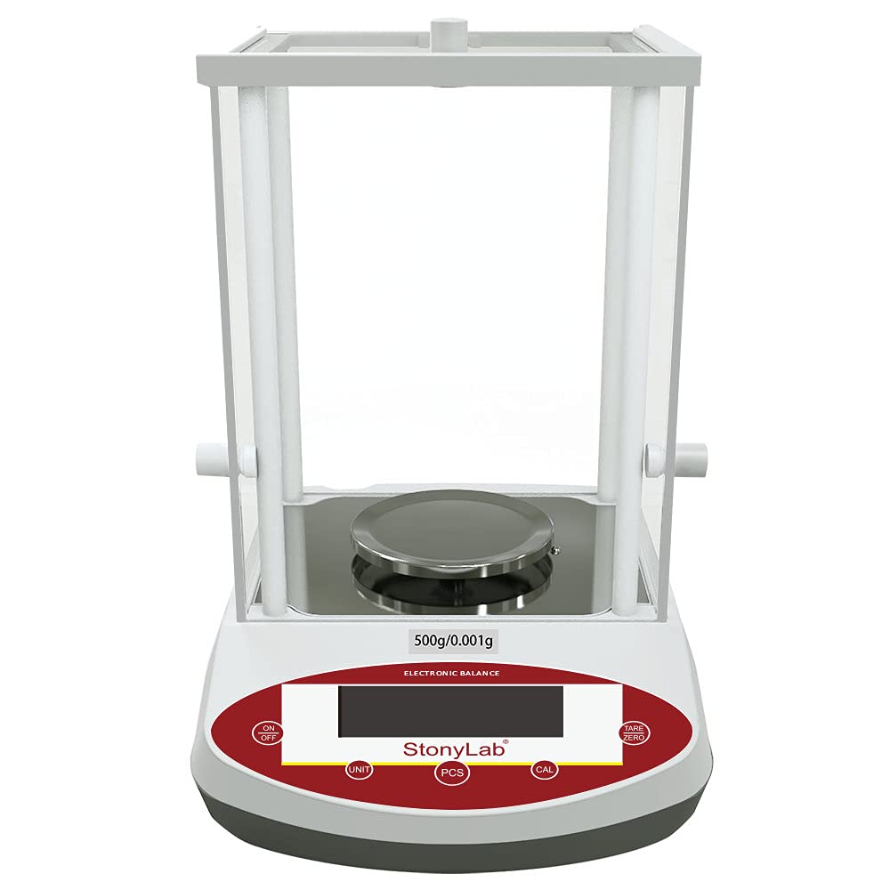 stonylab Precision Analytical Balance, 500g x 0.001g (1mg) Laboratory Electronic Scale High Accuracy Analytical Balance Jewelry Scale with Shield and LED Display, 110V