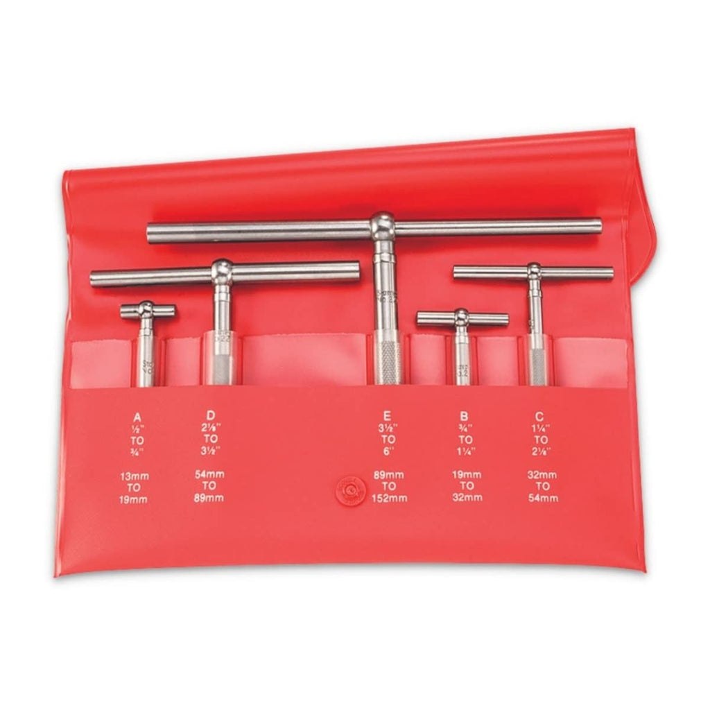 Starrett Telescoping Gage Set, 5/16"-6" Range, 2-3/8"-3-1/4" Handle Length