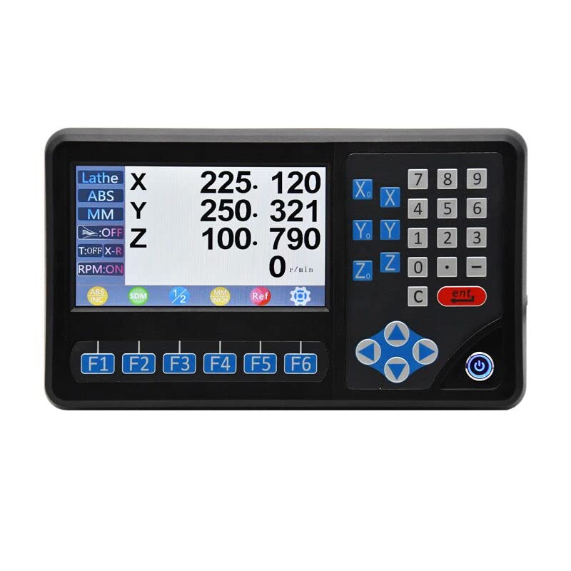 3Axis LCD DRO Multi-Function RPM Digital Readout Display,3pcs Magnetic Scales EIA-422 Output IP67 DIY OEM Encoder Sensor for Lathe Milling Bridgeport Knee Mill (Customized Trave size-5um)