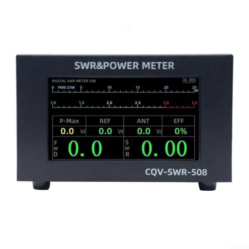 SWR Power Meter CQV-SWR-508 200W Digital Standing Wave Meter Work from 1.8-54Mhz, Accurate Measurement Power Meter with Standing Wave Function