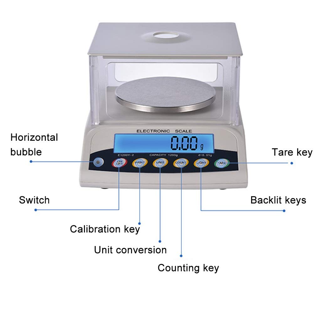 Scientific Scale Analytical Balance Electronic Digital Laboratory 0.01G High Precision Jewelry Scales Rs232 Interface LCD Display,150G/0.005G,300g/0.01g