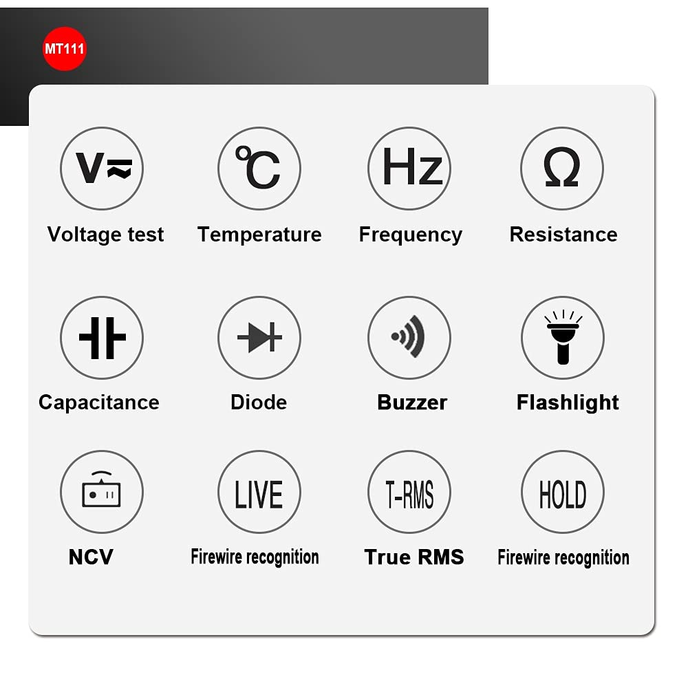 MT111 Digital Multimeter 6000 Counts Intelligent Scanning AC Measurement NCV True RMS