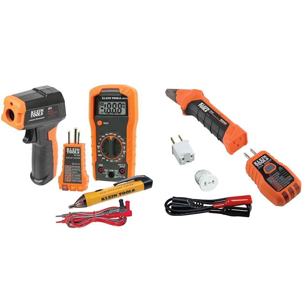 Klein Tools 80067 4-Piece Electrical Test Kit and 80016 2-Piece Circuit Breaker Finder Tool Kit