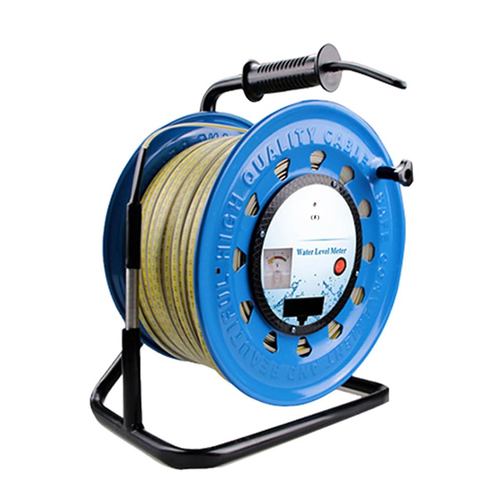 30m Water Level Meter Groundwater Depth Measurer with LED & Buzzer Alarm,Cable Reel for Wells, Boreholes, Reservoirs - Industrial & Agricultural Use