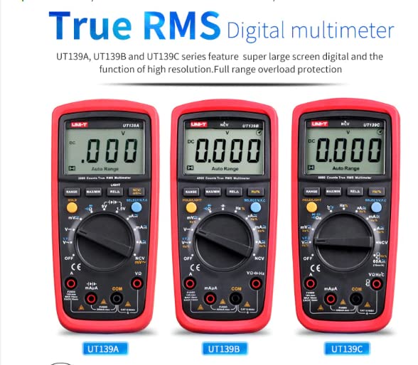 UNI-T UT139 Series True RMS Digital Multimeter MAX/MIN/REL Modes Auto/Manual Ranges Selectable (UT139S)