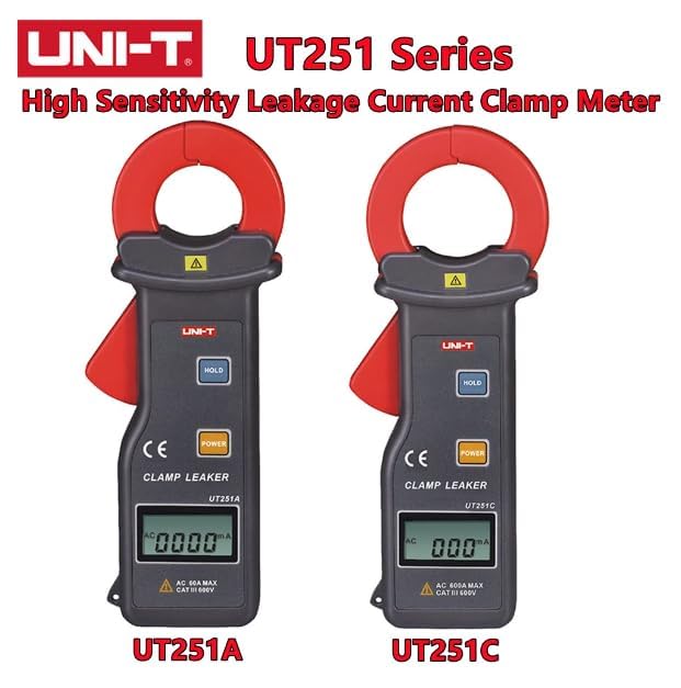 UNI-T Uni-Trend Multimeter clamp Meter UT251A UT251C UT253A Current Leakage clamp Meter Digital Detector High Accuracy Sensitivity Amp Amperometric Leak Tester(UT251A)