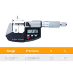 0-1"/0-25mm Digital Tube Micrometer, with Dual Ball Anvil for Precise Measurements