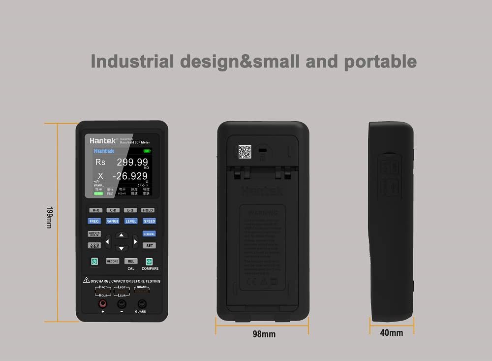 Hantek LCR Meter Hantek1832C Digital LCR Meter Handheld Portable Inductance Capacitance and Resistance Measuring Tester Tools(Hantek1832C)