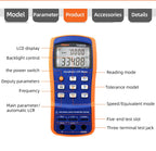 Tonghui TH2822D Handheld LCR Meter Accuracy 0.1% Inductance Resistance Capacitor Tester, 100Hz, 120Hz, 1kHz, 10kHz Testing Frequency, with DCR Function