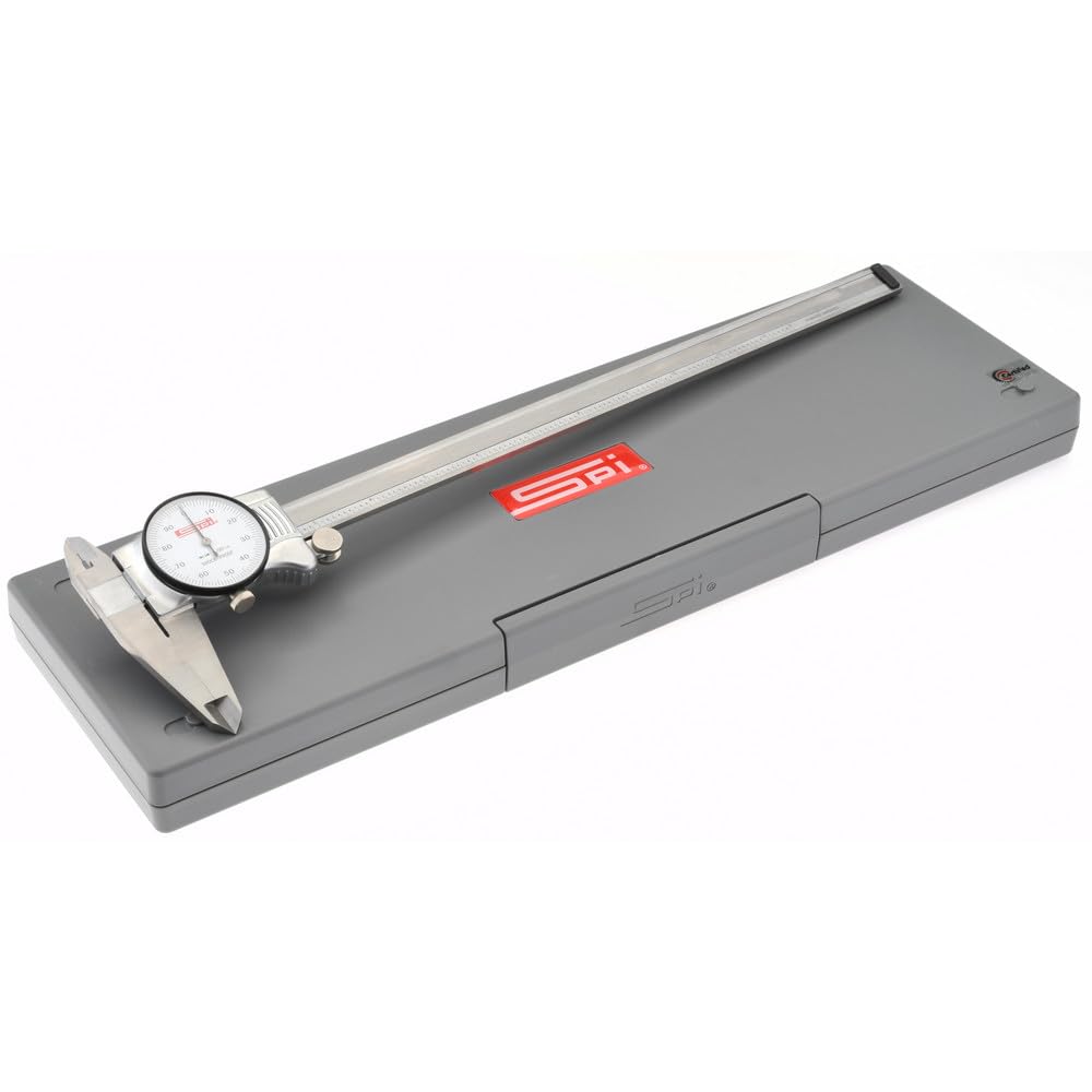 SPI 17-991-1 Calibrated Smooth Dial Caliper: White Dial, 0" to 12" Range