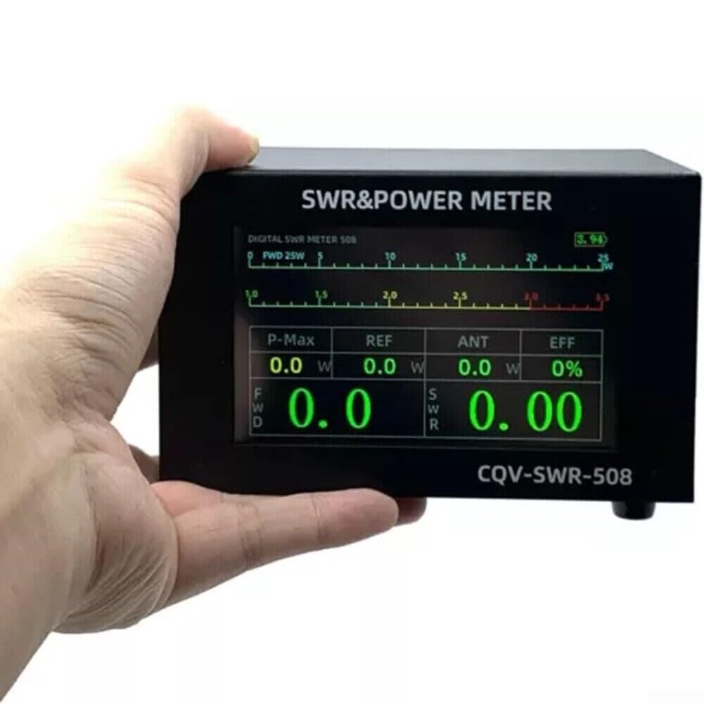 SWR Power Meter CQV-SWR-508 200W Digital Standing Wave Meter Work from 1.8-54Mhz, Accurate Measurement Power Meter with Standing Wave Function