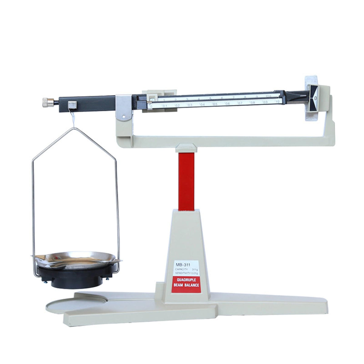 4 Rulers Beam Mechanical Balance Scale, 0.01g-311g Laboratory Magnetic Mechanical Scale, 0.01g Accuracy, Fast Reading, for School Laboratory Teaching