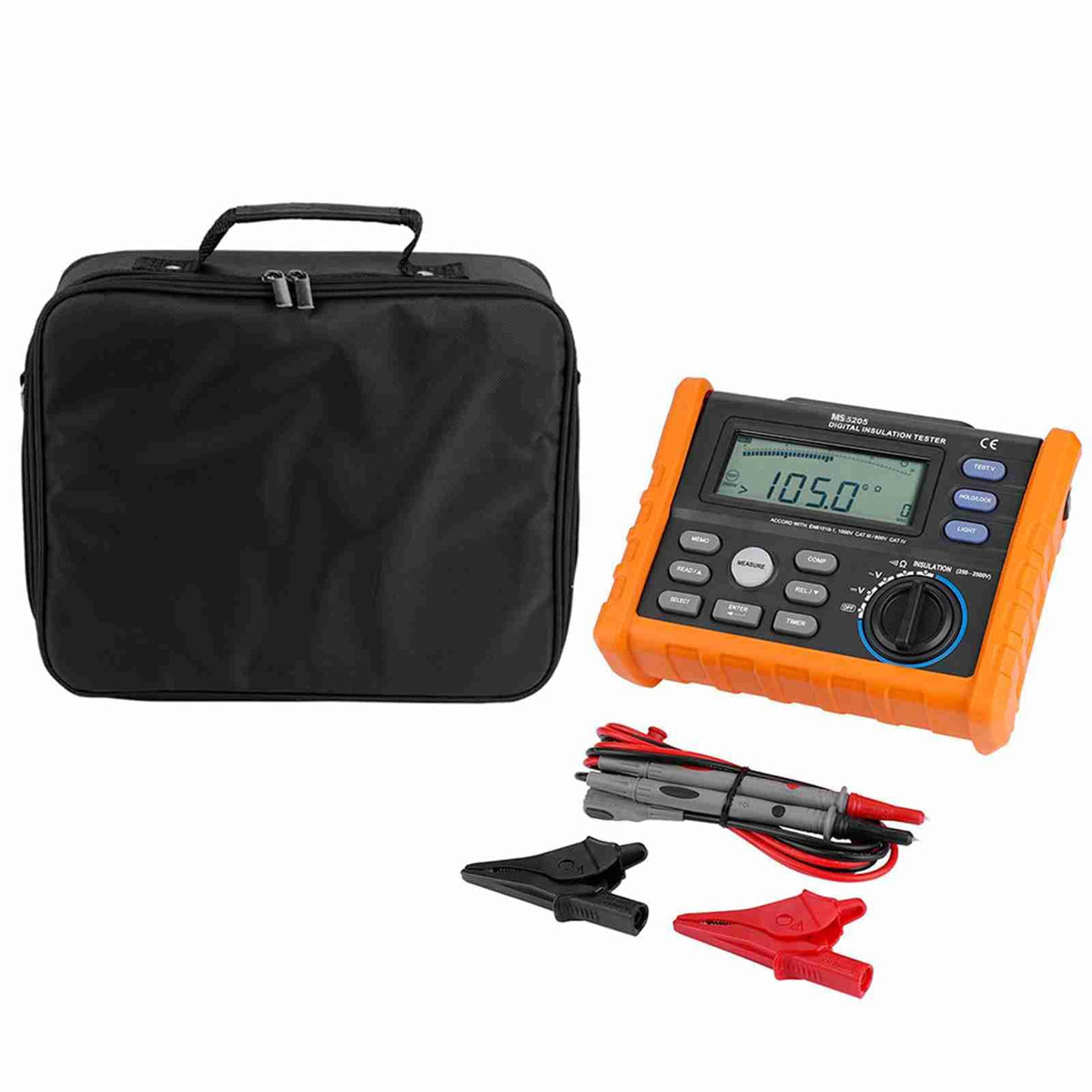 MS5205 Digital Insulation Tester, Digital Insulation Resist Multimeter Tester, Insulation Resist Meter, Megohm Testing Meter for Motor Drive