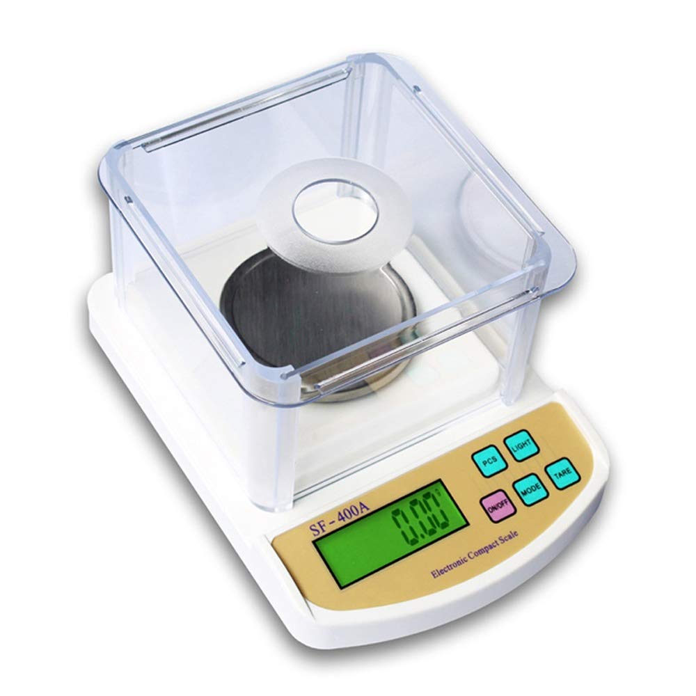 Digital Electronic Jewelry Scale Precision 0.01G Lab Balance Weight Scales with Windshield Multifunctional Measuring Scales,300g/0.01g