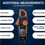 testo 770-3 Clamp Meter Set – Clamp Multimeter for Electrical Testing – HVAC Multimeter TRMS Measurement – Measures AC/DC Voltage up to 1000 V - with Retractable Pincer Arm and Bluetooth