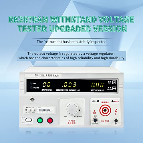 5KV High Voltage Insulation Tester, LED Display AC Hi-Pot Tester for Electrical Safety, Reliable Insulation Resistance Testing Tool