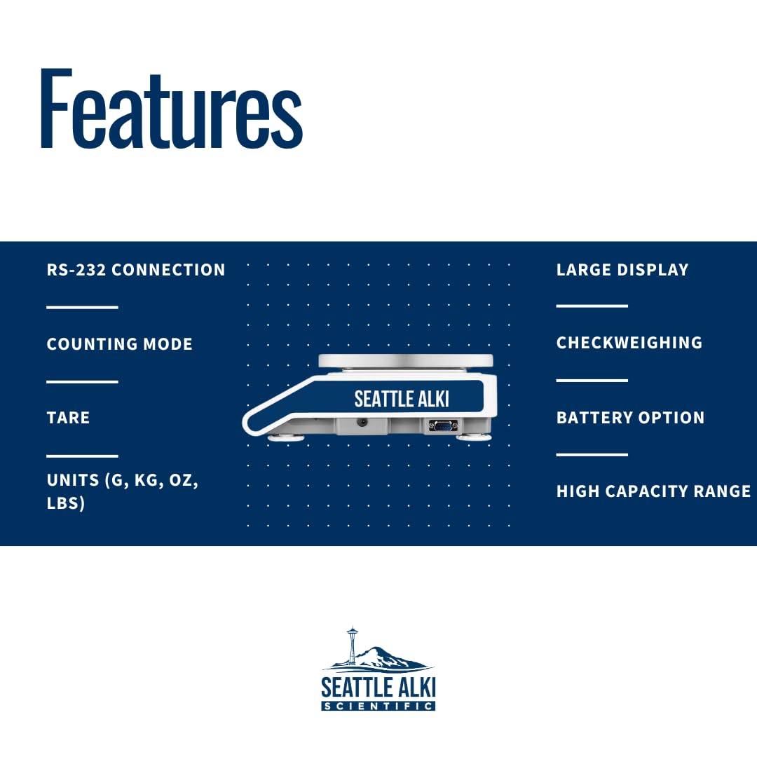 Seattle Alki Counting Scale | 30 kg x 0.5 g | USA Company