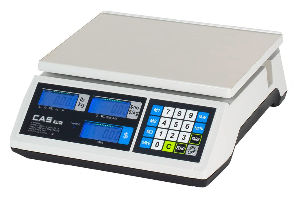 CAS ERJR-30L Electronic Price Computing Scale - Dual Range (30lb)