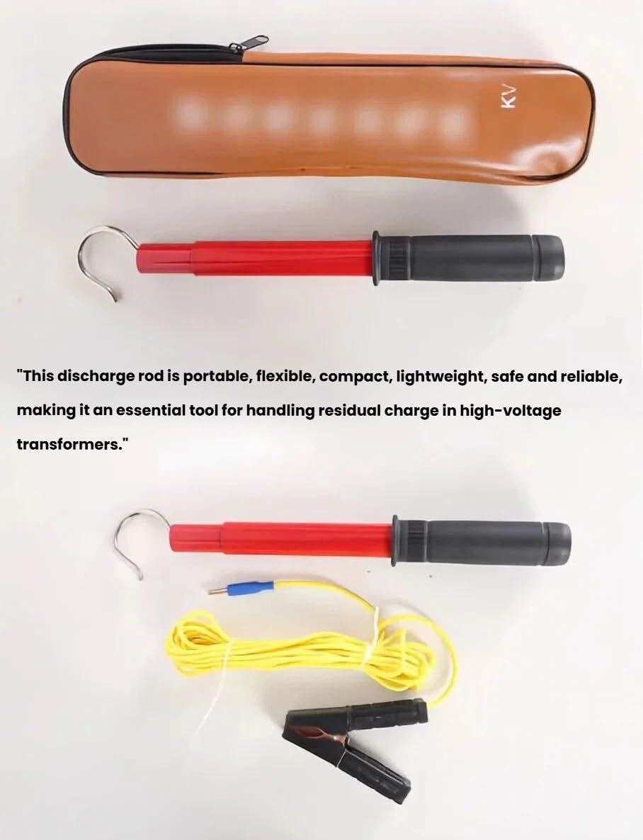 High Voltage Insulated Discharge Rod, Portable Telescoping Safety Tool for Electrical Testing & Line Maintenance (35KV, 100cm/3.3ft) - Essential for Professionals