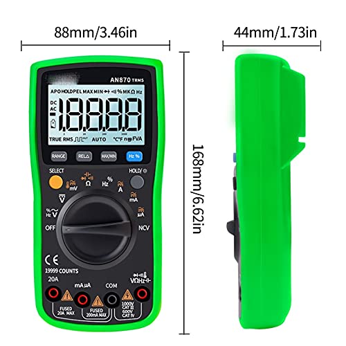 Digital Multimeter 19999 Counts Profissional Transistor Electrical Tester 600v Multi Volt Lead Set