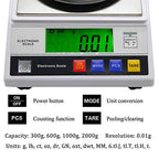 Digital Scale Jewelry Gold Precision Analytical Balance with Windshield Industrial Scientific Kitchen Calibration Weight,Size_name-300g/0.01g