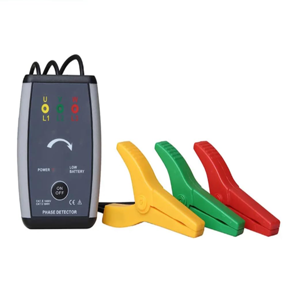 Non-Contact Phase Sequence Meter Handheld 3 Phase Sequence Tester Phase Tester with Active Power Range AC 70~1000V Frequency 50Hz/60Hz Automatic Identification for Live line Inspection