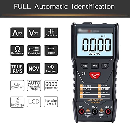 MT110 Auto Measure Multimeter True RMS Digital 6000 Counts +DC800V+Data Hold +Backlight+NCV/Super Bright