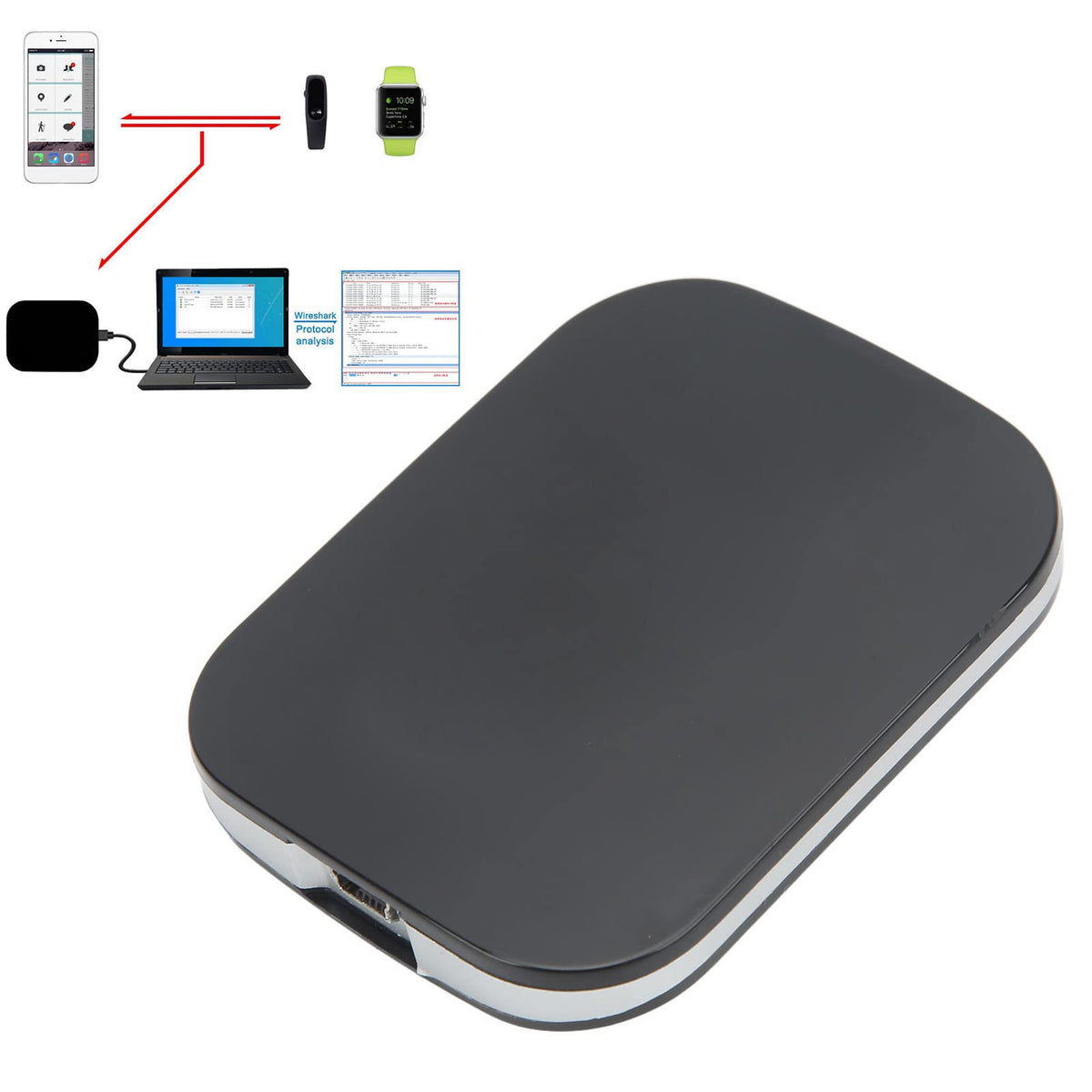 POCREATION Bluetooth Protocol Analyzer, BLE 4.0-4.2 Full Channel USB
