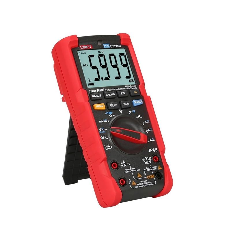 UNI-T UT195M Industrial IP65 TRMS Handheld Digital Multimeter 6000 Counts AC/DC 1000V 20A 60M? 60mF Frequency 40MHz Motor Rotation Testing