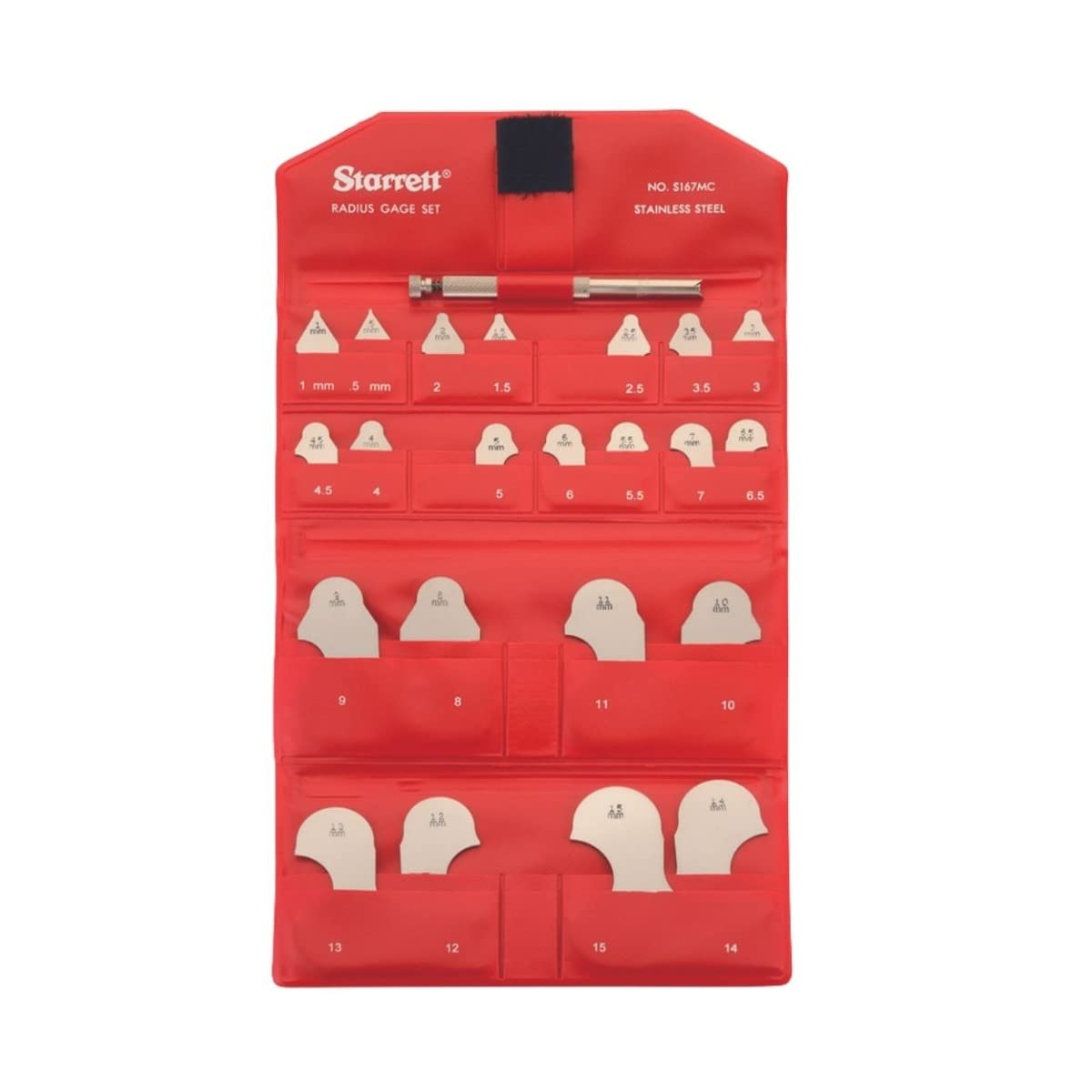 Starrett Radius Gage Set, .030-.100" Range