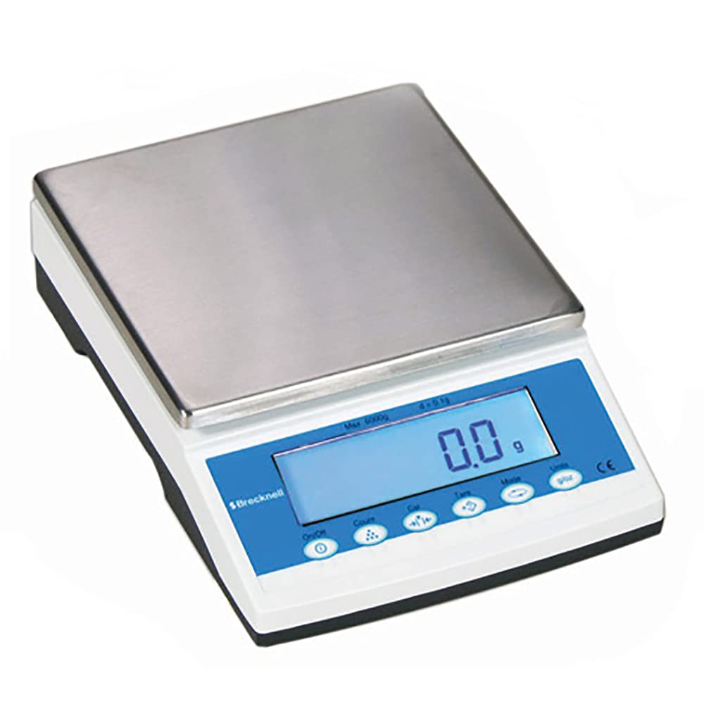 Brecknell MBS-1200 Precision Lab Balances, 1200 Gram Capacity, Large LCD, 6.9" Steel Top Plate, RS-232 Interface, Battery Powered