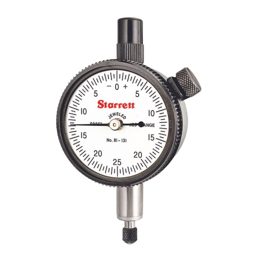 Starrett 81 Series Dial Indicator, 0-.125" Range, .0005" Graduation