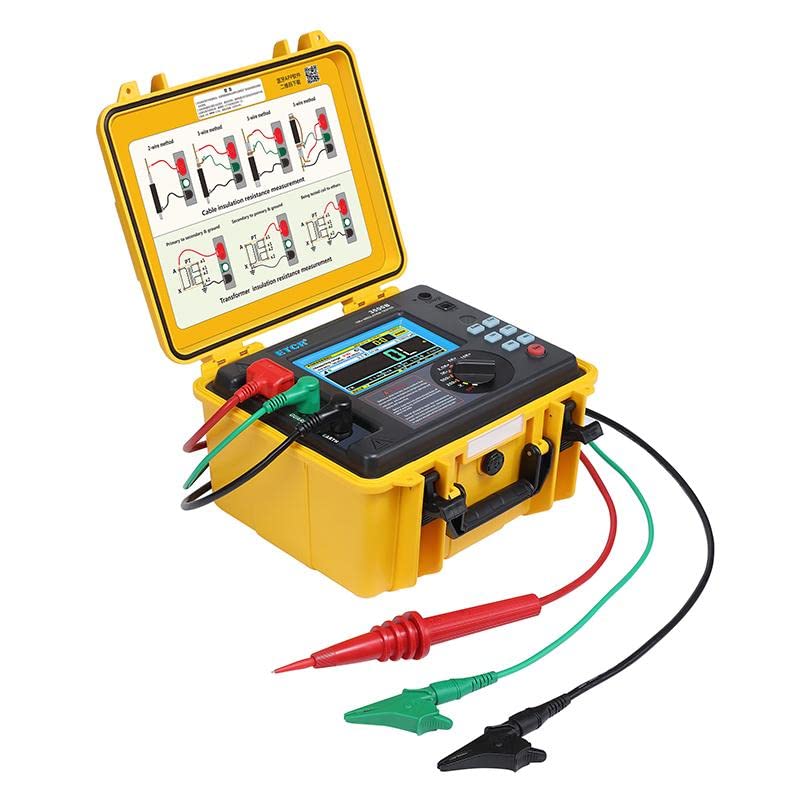 10KV High Voltage Insulation Resistance Tester Rated Voltage 250V, 500V, 1000V, 2500V, 5000V, 10KV 0.5MΩ-5TΩ Voltage Range AC/DC 0V-1000V ET3500B