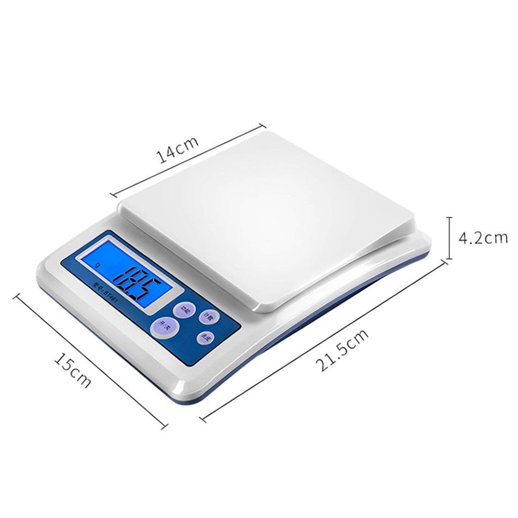 0.1g Kitchen Scale Analytical Lab Balance Scale Precision Gram Weighing Balance Electronic Laboratory Jewelry Fabric for Weighing Up to Resolution,5kg/0.1g,3kg/0.5g
