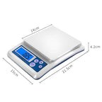 0.1g Kitchen Scale Analytical Lab Balance Scale Precision Gram Weighing Balance Electronic Laboratory Jewelry Fabric for Weighing Up to Resolution,5kg/0.1g,3kg/0.5g