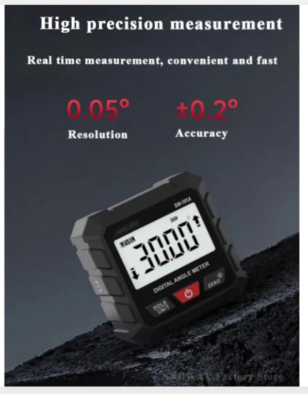 SW-101A Inclinometer Digital 4-Sided Magnetic 4x90° Angle Slope Measurement Precision Inclinometer