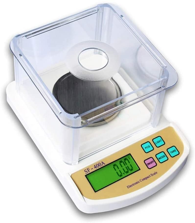 Digital Electronic Jewelry Scale Precision 0.01g Lab Balance Weight Scales with Windshield Multifunctional Measuring Scales，500g/0.01g (Power)